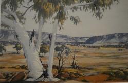 MacDonnell Ranges at Heavitree Gap – Early 1960s by Albert Namatjira